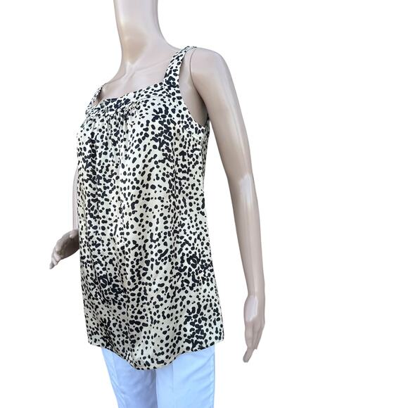St. John S Silk Tunic Tan Black Leopard Print Sleeveless Shell Top Pre Fall 2015 - Picture 6 of 10